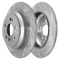 thumbnail image 6 of Detroit Axle - 8pc Brake Kit for 2019-2025 Honda Passport, Drilled Slotted Disc Brake Rotors Ceramic Brakes Pads 2020 2021 2022 2023 2024 Replacement: 12.60" inch Front 12.95" inch Rear Rotor, 6 of 8