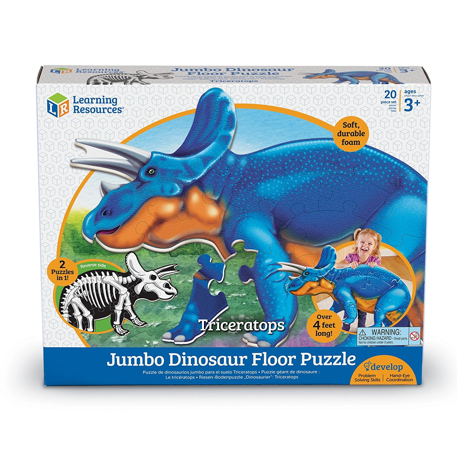 Learning Resources Jumbo Dinosaur Floor Puzzle - 20 Safe Foam Boys and Girls Ages 3+ Puzzles for Toddlers, Preschool Learning Puzzles, Dinosaur Toys, Dinosaurs for Toddlers - Walmart.com