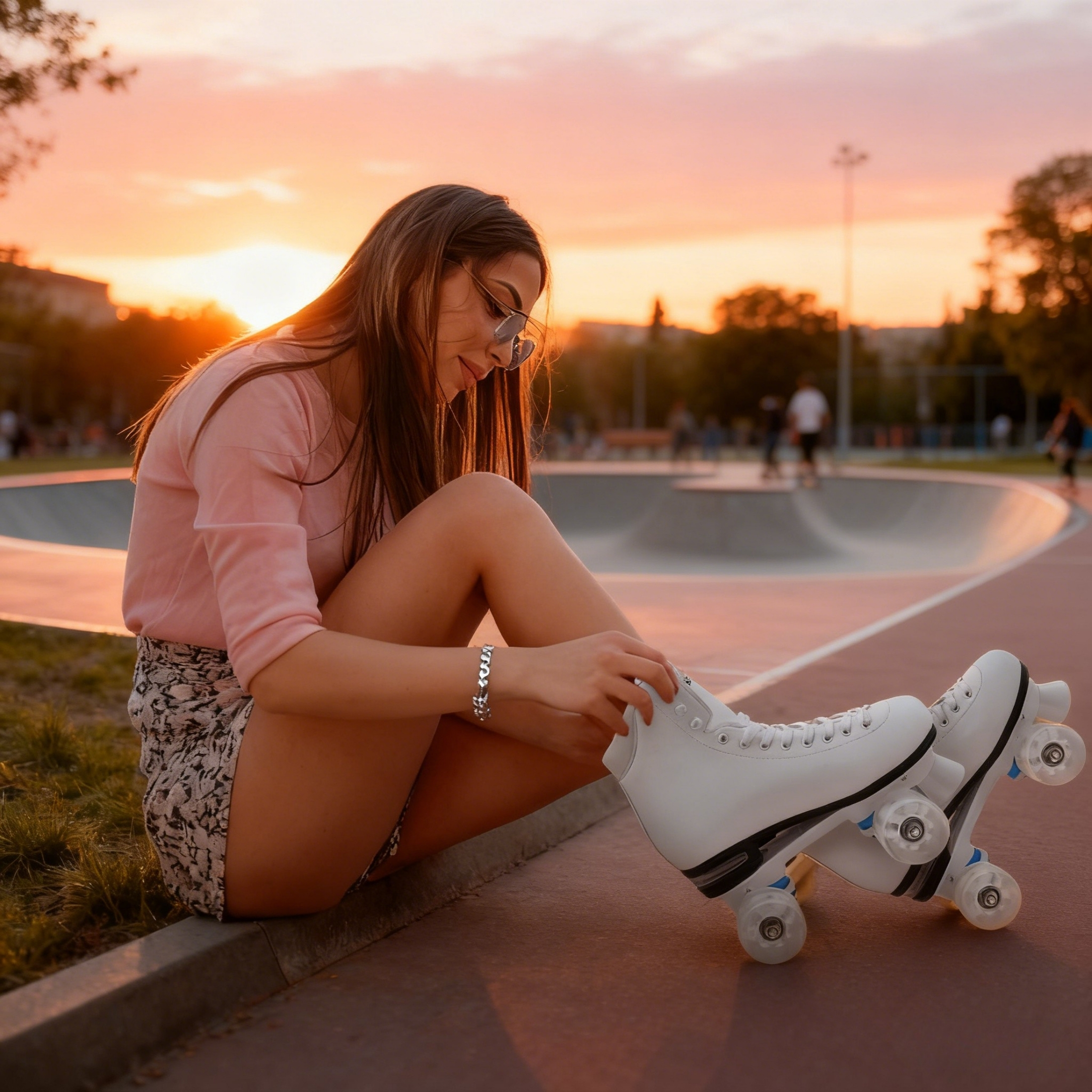 JZY Quad Roller Skates with Light-Up Wheels,High-Top Design for Women, Men & Teens