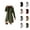 Green, variant on Long Wool Coat for Women Long Sleeve Notch Collar Single Slim Fit Open Front Jacket Work Office Cardigan