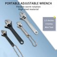 thumbnail image 4 of 2.5/4-Inch Monkey Wrench Universal Steel Mini Wrenches Portable Tool Short Shank Shifting Spanner Plumbing Key Ring Hand Tools silver 2.5in, 4 of 6