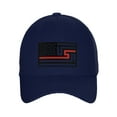thumbnail image 2 of USA Redesign Flag Thin Red Blue Line Classic Baseball Hat Remembering Fallen Cap, Thin Red Line, Navy Cap, 2 of 5