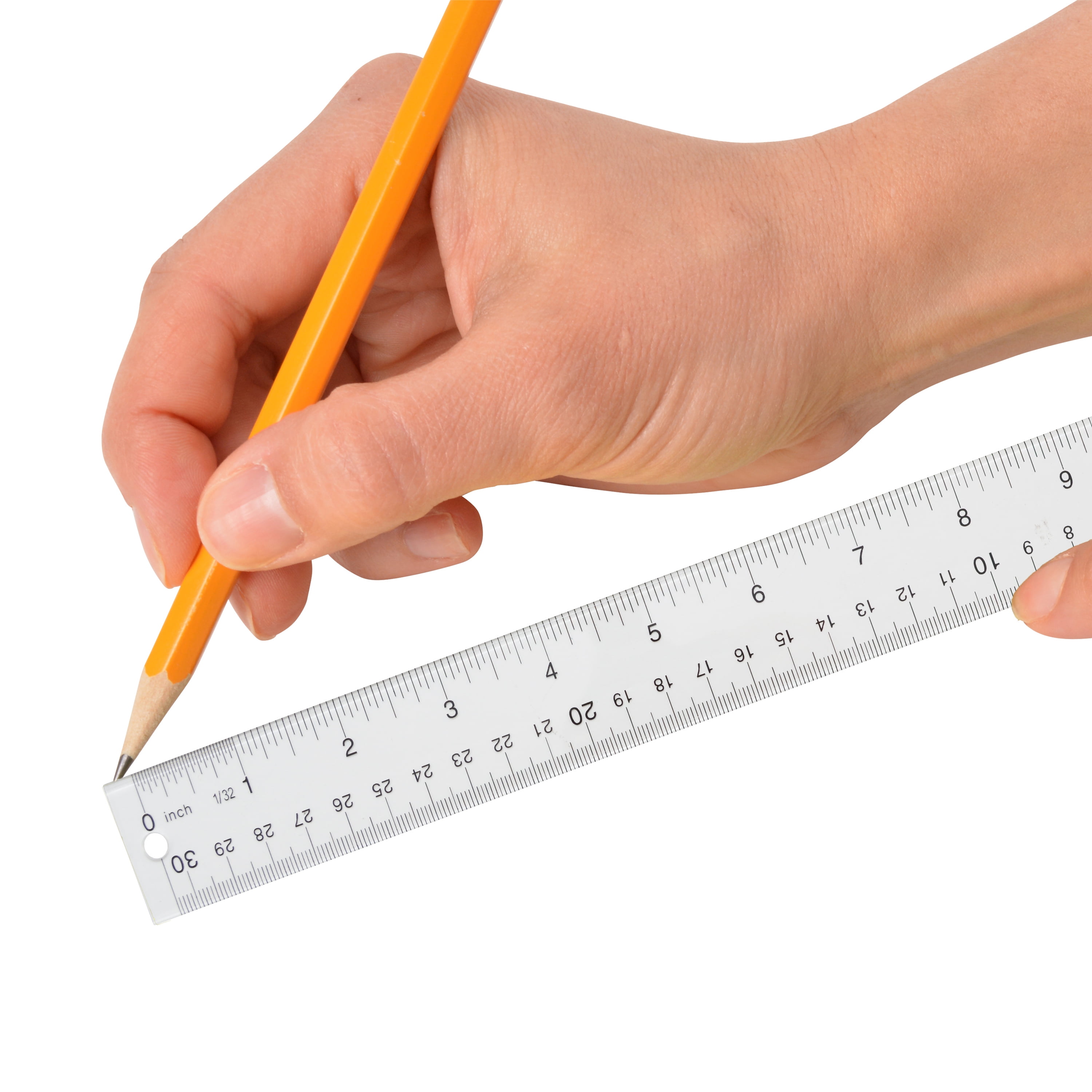 Westcott 12" Clear Acrylic Ruler, Metric Imperial Office 3-Pack, Suitable for Home School and Office Use