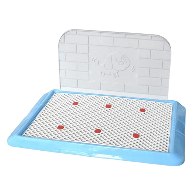 Bandeja de arena para mascotas, inodoro para perros con valla, almohadillas de entrenamiento y soporte para arena para perros Azul