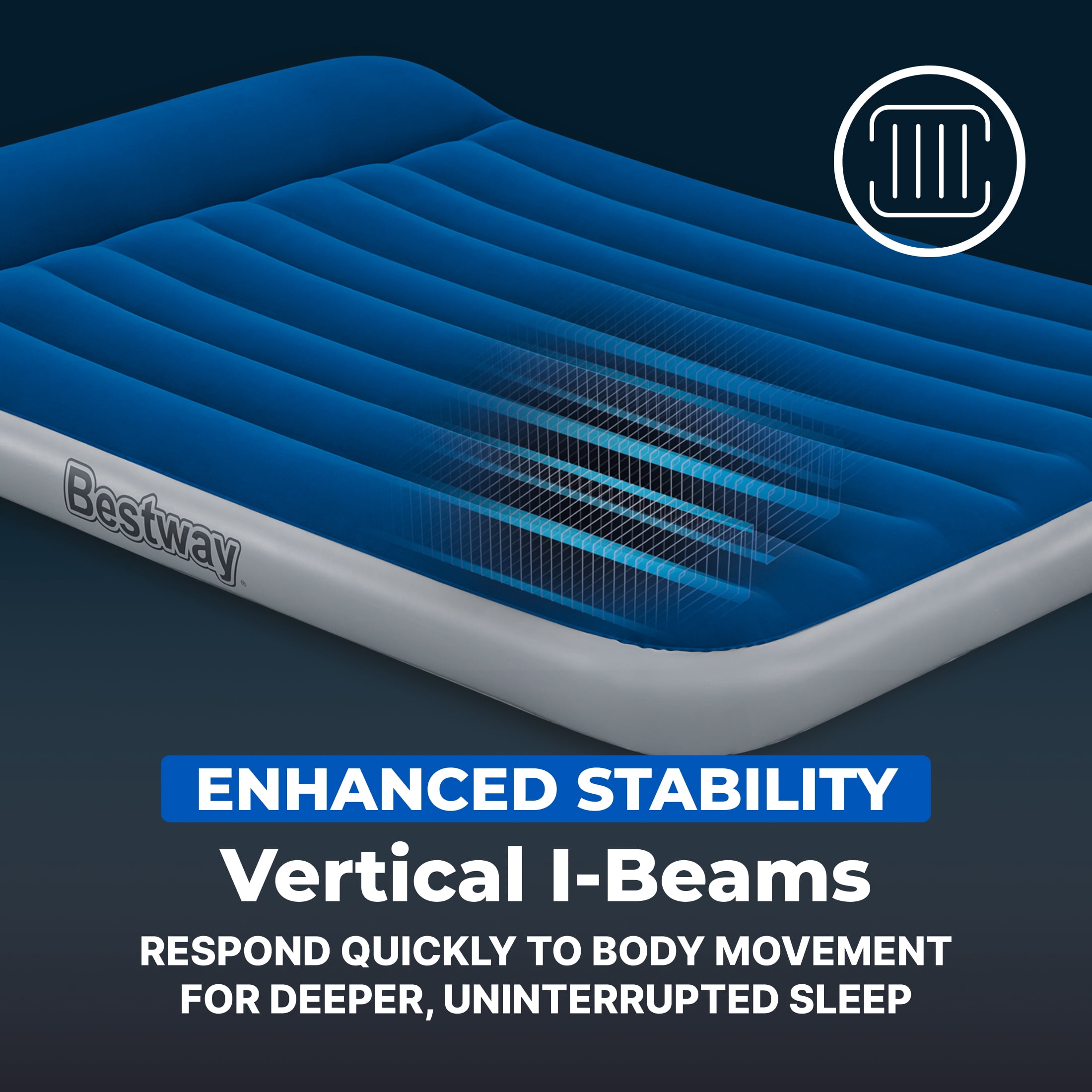 Bestway SleepSupport Air Mattress Full 12” with Built-in AC Pump