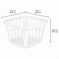 thumbnail image 6 of 1.25bu Laundry Basket White: Plastic Clothes Hamper with Built-In Handles, Medium Size, Portable Storage, 6 of 6
