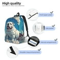thumbnail image 3 of Adobk Starry Sky Cloud Bulldog Print Canvas Backpack, Adjustable Shoulder Straps Large Capacity Stylish Design for School, Travel, Office-Medium, 3 of 5