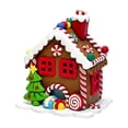 thumbnail image 3 of Light Up Gingerbread Themed House Ornament, PVC Warm LED Hanging Decoration for Christmas Tree, Tabletop Mantel Shelf Christmas Village Home Holiday Display, 3 of 7