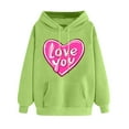 thumbnail image 2 of Women Fashion Summer Toos Ndbuld Women's Print Winter Hoodie Pullover Tops Long Sleeved Comfortable Sweatshirt Rollbacks,Green,L, 2 of 5