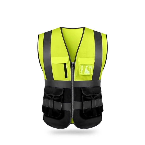 SFVest Alta visibilidad Chaleco reflectante de seguridad Chaleco reflectante Bolsillos múltiples Rop Tomshoo Chaleco reflector