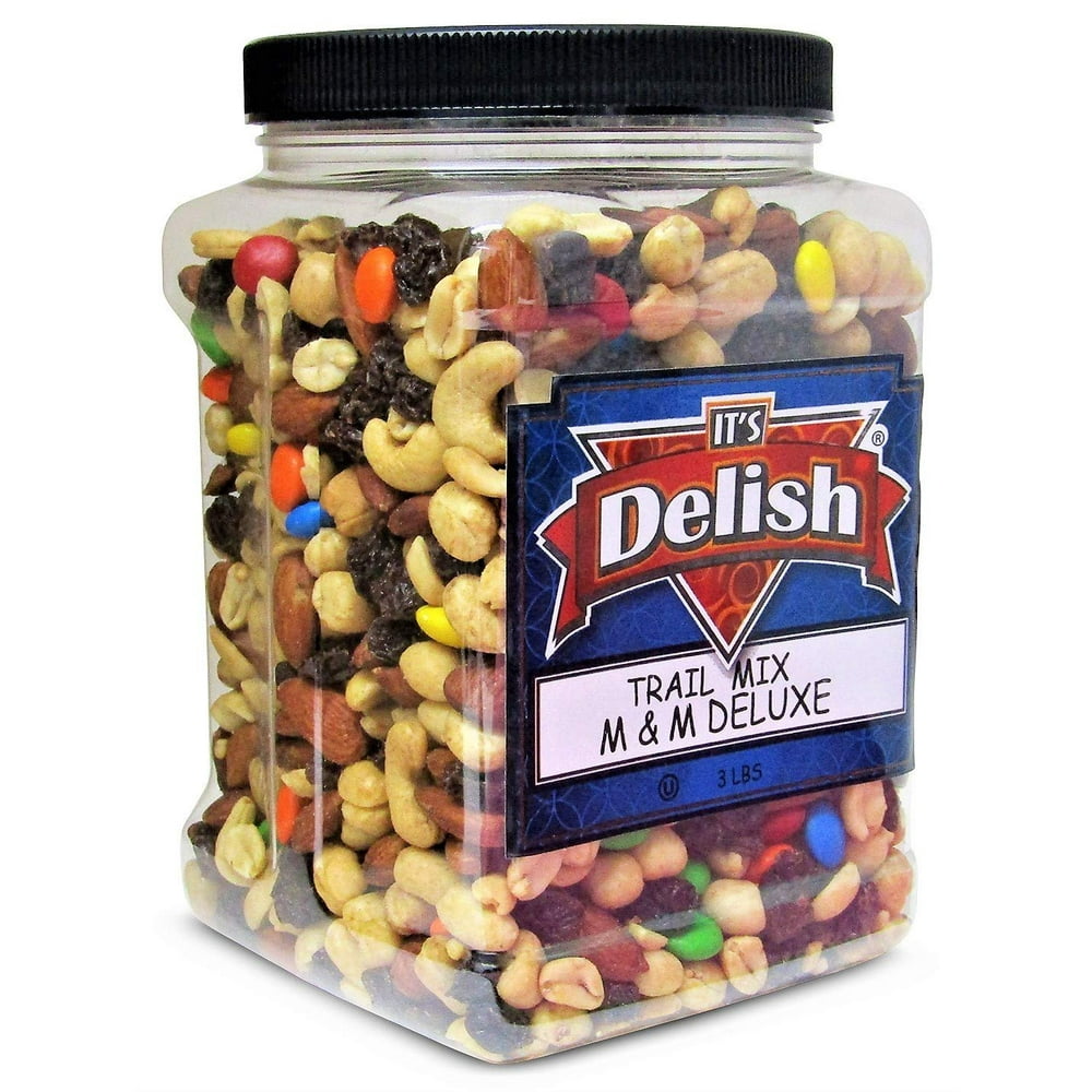 M&M's Classic Trail Mix by It's Delish, 3 lb Reusable Container Gourmet Chocolate M and M