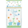 Zoo Animals Baby Shower Thank You Notes, 8pk