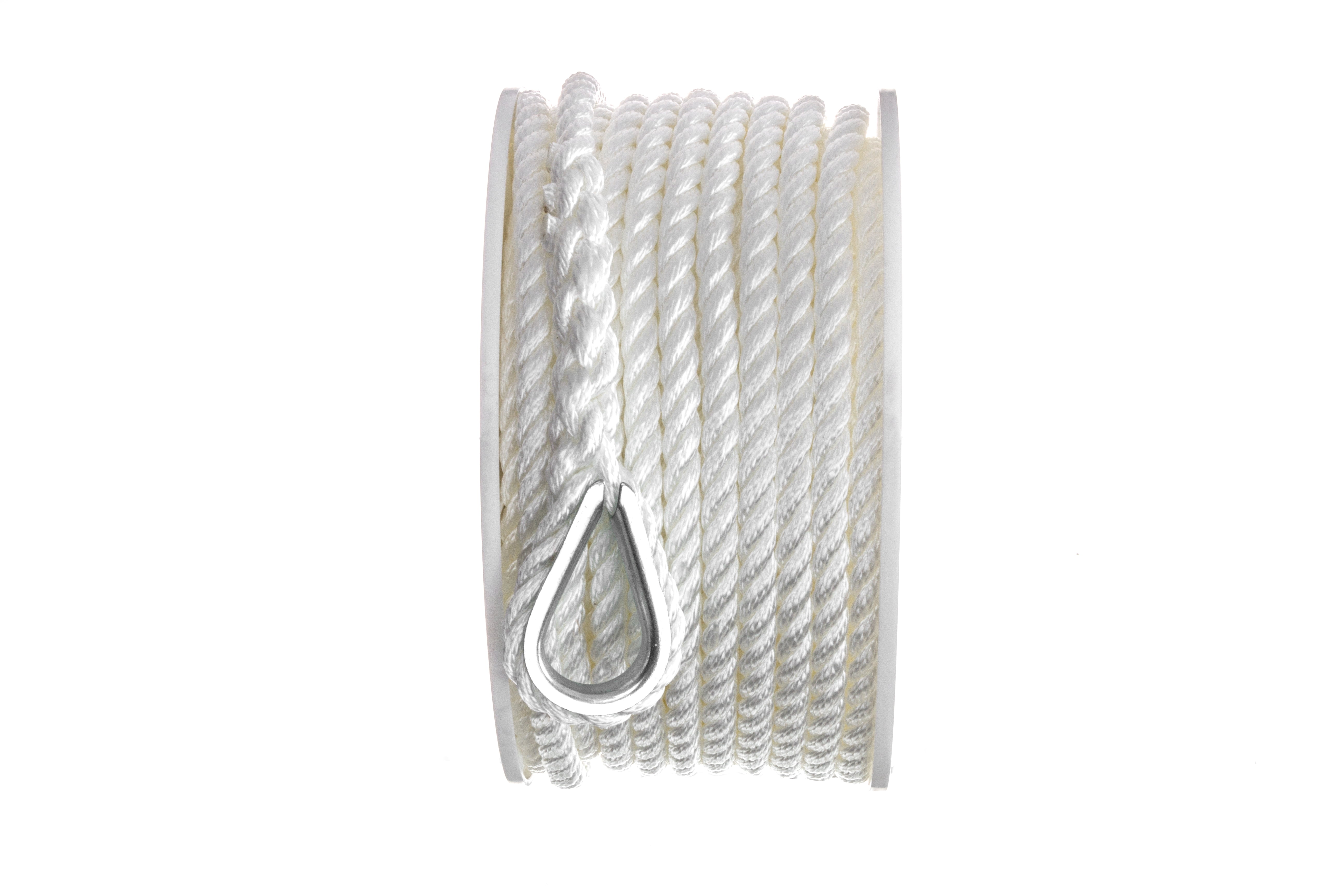 1//2 Inch x 100 Ft Premium Three Strand Twisted Nylon Anchor Line for Boats