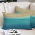 thumbnail image 2 of Teal Blue Ombre Throw Pillow Covers, Modern Abstract Gradient Art Soft Breathable Pillow Cases with Invisible Zipper for Sleeping, Toddler Pillowcases for Couch Bed Sofa Chair 12x20 Inches, 2 of 9