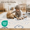thumbnail image 4 of ODIKA 8'x10' Ivory Geometric Diamond Design Washable Area Rug Intricate Modern Symmetrical Pattern Non-Slip Chair-Friendly Mat for Dining Room, Large Office, Lounge, 4 of 7