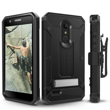LG K30 Case, Evocel [Glass Screen Protector] [Belt Clip Holster] [Metal Kickstand] [Porthole Covers] [Full Body] Explorer Series Pro Phone Case for LG K30 / LG K10 (2018) / LG Premier Pro,