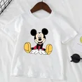 thumbnail image 3 of Linda camiseta de algodón para niños con estampado de Minnie Mickey Mouse, camisetas blancas de manga corta de verano, camisetas Harajuku para niños y niñas, ropa de bebé de Disney, 3 of 5