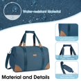 thumbnail image 4 of Travel Duffel Bag Weekender Gym Carry On Overnight Bags for Men Women with Shoes Compartment and Wet Dry Storage Pockets with Trolley Sleeve Toiletry Bag, Navy Blue, 4 of 6