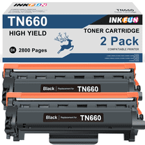 TN660 Toner Cartridge Replacement for Brother TN660 Toner TN-660 TN630 TN-630 (2 Black)