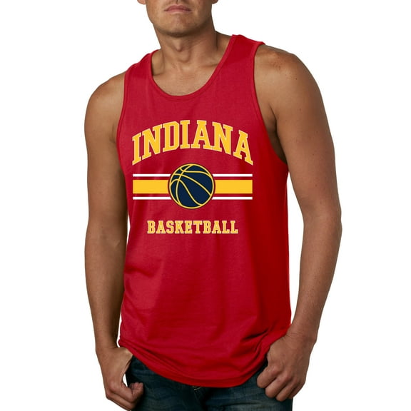 Wild Bobby City of Indiana IND Basketball Fantasy Fan Sports Mens Tank Top, Red, Large