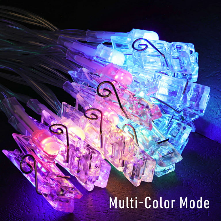 Xtreme Lit 50 x 20 Multi-Color Warm White LED Photo Clips Lights, 4 Indoor  Color Modes, 30 Photo Clips