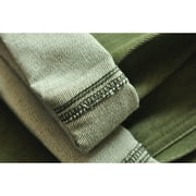 Saucezhan Mens Jeans Vulcanization Olive Green Selvedge Denim Jeans Vintage Regular Fit Taper Leg