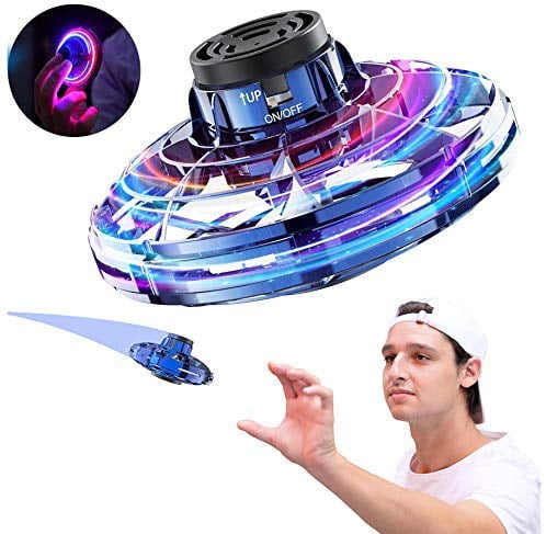 Mini Motion Aircraft avec 360 ° Rotating and Spinning LED Lights for Indoor Outdoor Kids Gifts Black FLYNOVA Mini Drone Flying Toy UFO Drone Helicopter Flying Spinner pour Enfants ou Adultes 