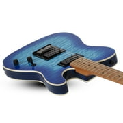Schecter PT Pro Telecaster Style Electric Guitar w/Maple Fretboard - Trans Blue Burst