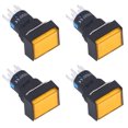 thumbnail image 3 of 25Pcs Micro Squares Push Button Switch ABS Brass Self Locking Switches with Light 16mm 12V Yellow, 3 of 5