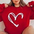 thumbnail image 4 of Womens Valentine Love Print Sweatshirt - Cute Graphic Round Neck Pullover, Casual Long Sleeve Loose Fit Top, Romantic Couple Matching 2026 Gift, 4 of 5
