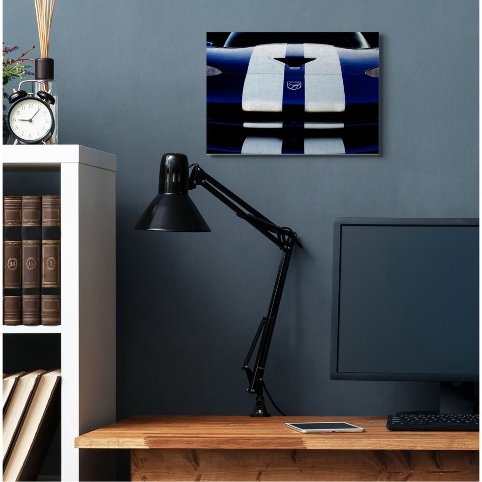 Stupell Industries Sports Car Up Close Blue White Detailing Design by Clive Branson, 36" x 48"