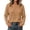 Khaki, variant on Women's Crew Neck Ribbed Knit Top Long Sleeve Relaxed Fit Basic Tunic Solid Color Casual Pullover Blouse Fall Winter Everyday Wear Soft Stretch Shirt Black XXL