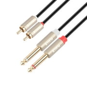 RCA to 1/4 Cable, ZIHU Dual 6.35mm 1/4 inch TS to 2RCA Stereo Audio Interconnect Cable Adaptor Cable, 10 Feet (3 Meter)