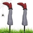 thumbnail image 5 of Halloween Wicked Witch Legs Prop Decor Outdoor Indoor Spooky Yard Stake Funny Upside Down Witch Legs Halloween Party Decoration for Home Porch Garden Haunted House Display Accessories, 5 of 9