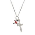 thumbnail image 2 of Delight Jewelry Silvertone Reindeer with Red Crystal I Have Plans for You Engraved Cross Zoey Necklace, 28", 2 of 4