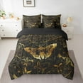 thumbnail image 2 of Castle Fairy Boho Animal Moth Twin Bedding Sets 7-Piece for Children Teenagers Adults,Black Golden Bedding Comforter Set Microfiber,Gothic Exotic Style Breathable Sheet Sets,Lightweight Room Decor, 2 of 8