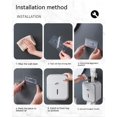 thumbnail image 5 of Portarrollos de papel higiénico adhesivo Baño montado en la pared Soporte de papel higiénico a prueba de mascotas blanco Portarrollos de papel higiénico impermeable de plástico con tapa, 5 of 5