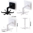 thumbnail image 3 of 2PCS Kitchen Utensil Holder Hooks Heavy Duty, Plastic Self-Adhesive Hooks 360 ° Rotatable Folding Wall Hangers Racks with 6 Hooks for Kitchen, Bathroom, Office (Black&White), 3 of 7