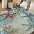 thumbnail image 2 of Creowell Nautical Coastal Blanket Starfish Seashell Coral Beach Themed Throw Blankets Gifts for Adults Sea Ocean Theme Lightweight Soft Cozy for Sofa Couch Bed Room Birthday Decor 40*50in, 2 of 7