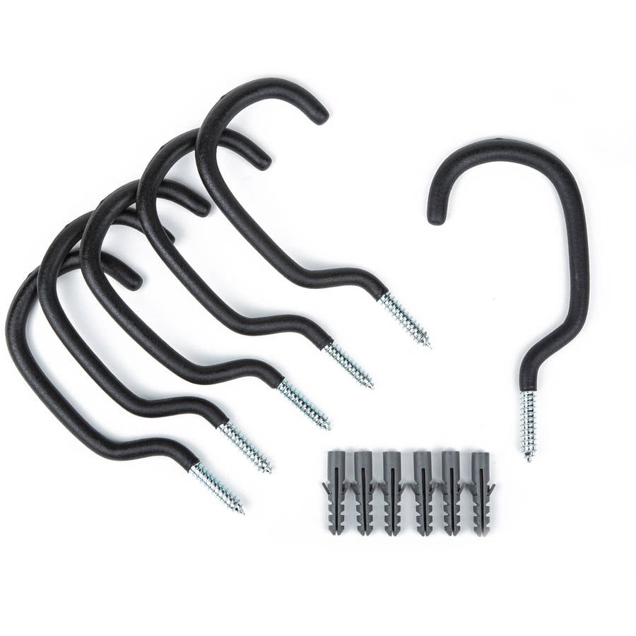 Presa Heavy Duty Bike Rack Hook Set, Black, 6-Pack by Presa