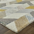 thumbnail image 3 of HomeRoots 511693 4 x 6 ft. Ivory Taupe & Blue Wool Geometric Hand Tufted Handmade Rectangle Area Rug, 3 of 5