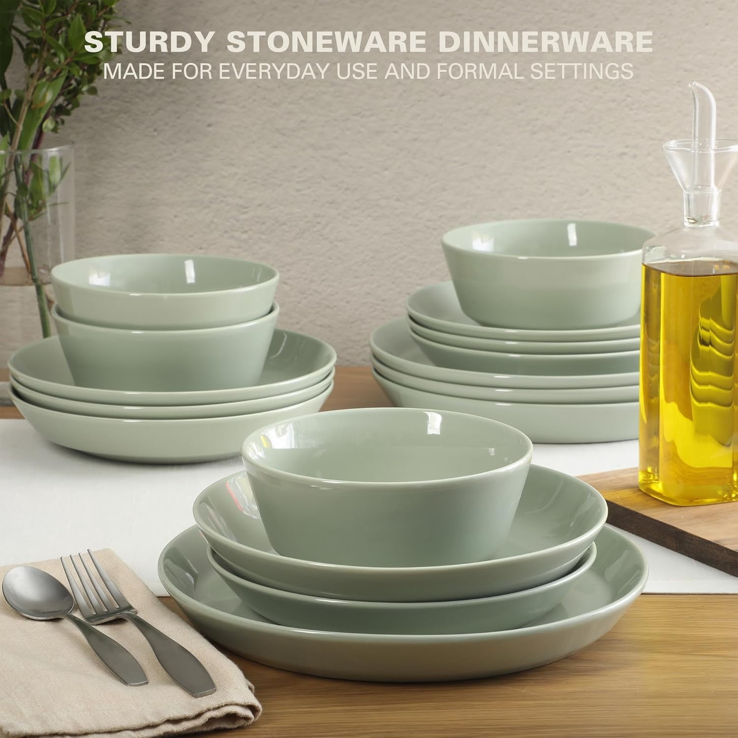 Gibson Home Oslo Dinnerware Set for 4, 16-Piece White Porcelain Plates and Bowls — Ceramic Dish Set | Microwave & Dishwasher Safe