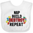 thumbnail image 3 of Inktastic Nap Build Destroy Repeat with Colorful Building Blocks Boys or Girls Baby Bib, 3 of 4
