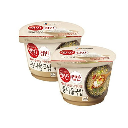 Soybean Sprouts - Korean CJ Cupbahn Microwavable Rice Bowls 2 Pack (Soybean Sprout)