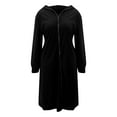 thumbnail image 4 of Hueook Bomber Jacket Women Barn Jackets Women's Classic Longline Hooded Cardigan In Soft Fabric Featuring Side Pockets and An Open Front Black XL, 4 of 5