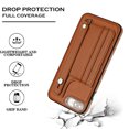 thumbnail image 4 of Nalacover Wallet Case for iPhone 7 Plus/8 Plus, Business PU Leather Unique Design Wristband Kickstand Credit Card Holder Slots Shockproof Scratch Resistant Phone Case for iPhone 7 Plus/8 Plus,Brown, 4 of 6