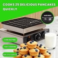 thumbnail image 5 of Muweixin 25PCS Non-stick Mini Pancake Baker, 110V 900W Electric Pancake Machine with Stainless Steel Body, Adjustable Temp, for Breakfast Party Camping, 5 of 8