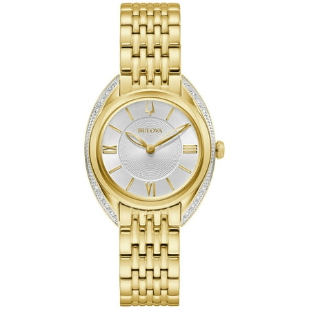 Bulova Women's Gold Tone Diamond Watch 98R298