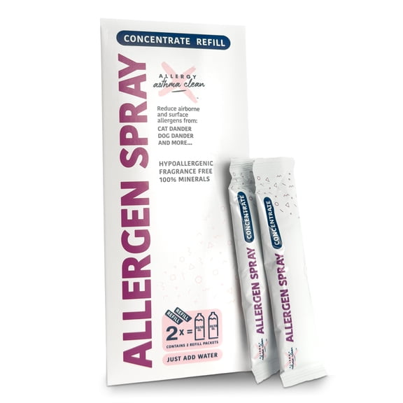 Allergy Asthma Clean Allergen Spray Refill 2 Pack, Pets, Dust Allergies & More, Air & Surface, Use Your Own Bottle, 64oz Total