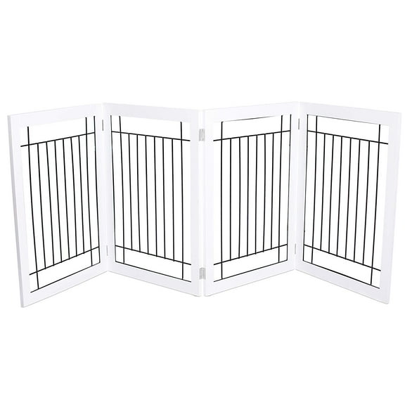Internet's Best Traditional Wire Dog Gate - 4 Panel - 30" Tall - White